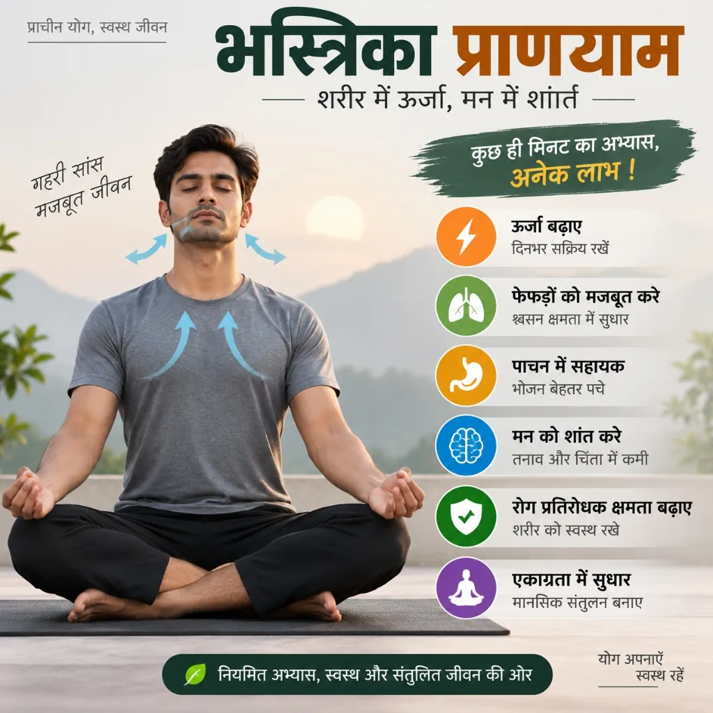 भस्त्रिका प्राणायाम करने की सही विधि, लाभ और सावधानियां: मूलबंध, जालंधर बंध और कुंभक सहित संपूर्ण जानकारी