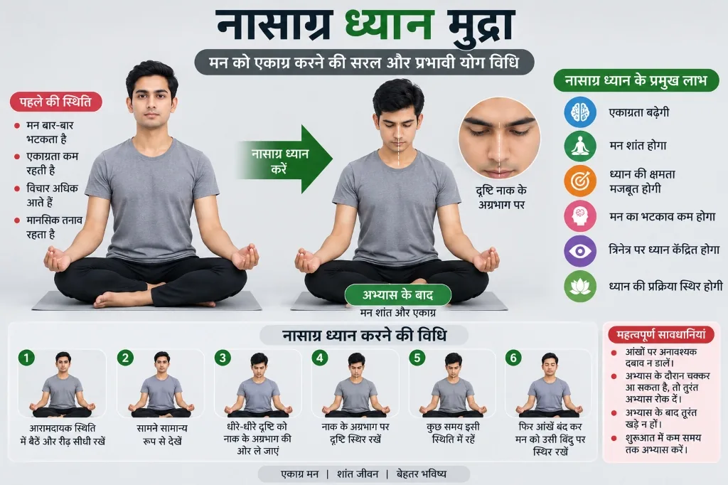 नासाग्र ध्यान क्या है? नासाग्र मुद्रा करने की विधि और लाभ