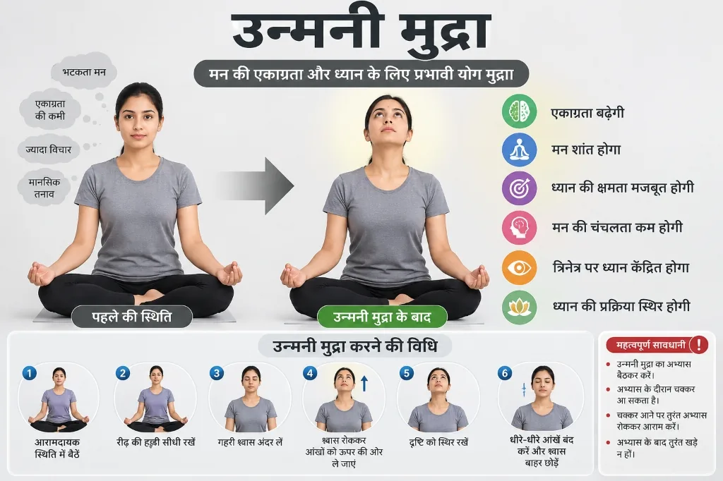 उन्मनी मुद्रा क्या है? करने की विधि, लाभ और सावधानियां